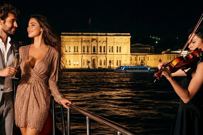 Bosphorus Night Cruise with Luxury Yacht - Two bridge giants: Bosphorus Bridge and Fatih Sultan Mehmet Bridge at night