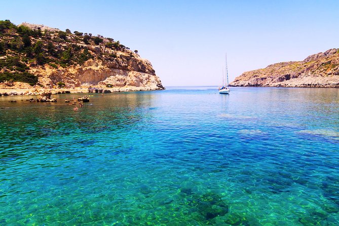 Day Cruise by a Sailing Yacht to the most beautiful bays or Rhodes (Small Group) - Stop 1: Anthony Quinn Bay for that postcard swim