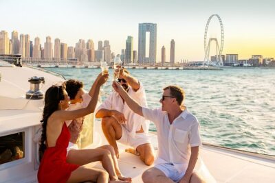 Dubai Marina 2 Hour Sunset Yacht Tour with Alcoholic Drinks - The sunset route: Burj Al Arab, Ain Dubai, and JBR from the water