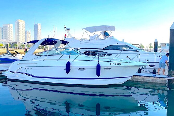 Dubai: Private Yacht Cruise on a 34 Ft Yacht - Palm Jumeirah lagoon to Burj Al Arab: how the skyline clicks