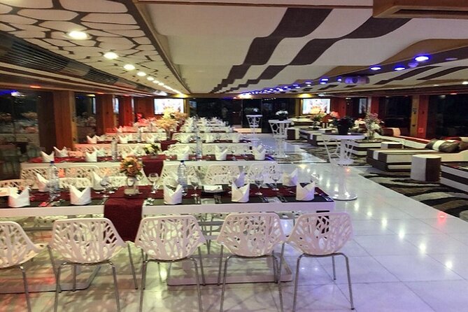 Lotus Mega Yacht 3 Hours Dinner Cruise with Transfers Option - Onboard comfort: swimming pool area and the Chill Lounge