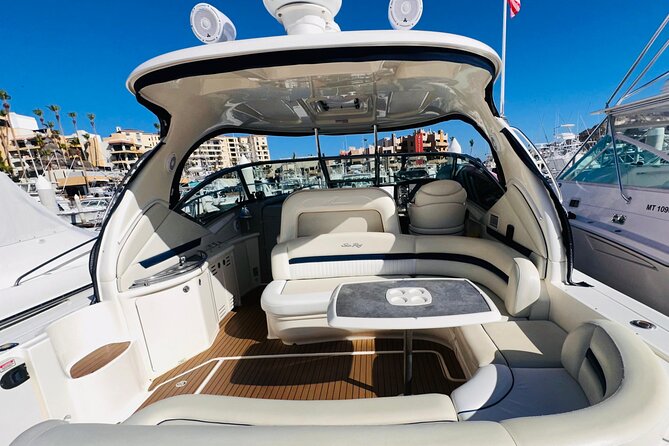 Luxury Yacht Tour in Los Cabos 45FT SeaRay Sundancer - Comfort and Practical Details Aboard the SeaRay