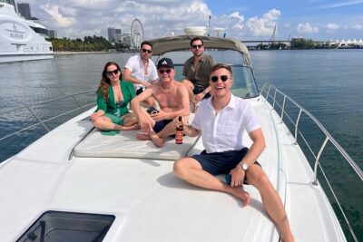 Miami Boat Rental for Day or Sunset Cruise with Captain - Haulover Sandbar Time: Swim, Snorkel Gear, and the Floating Mat