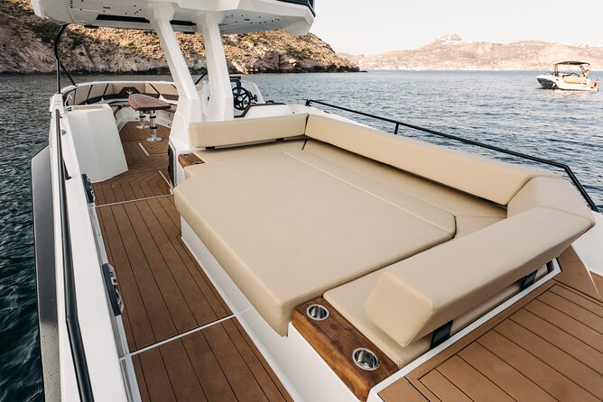 Milos: Private Yacht Tour—Kleftiko Sarakiniko Poliegos - Rema and the sea cave sequence: when the scenery turns wild