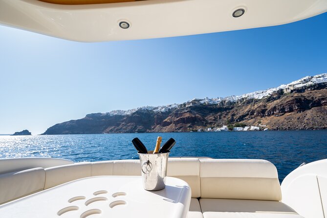 Private all included yacht Tour in Santorini - Sailing past Fira, Firostefani, Imerovigli, and the Old Port