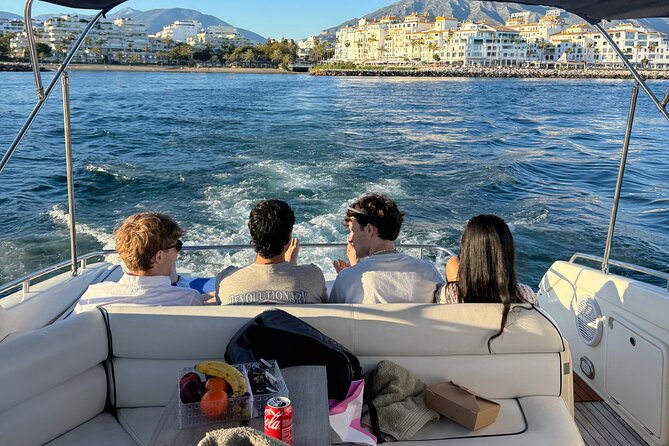 Private Luxury Yacht Charter from PUERTO BANÚS, Marbella - Drinks, Snacks, and That Party-Chill Sweet Spot