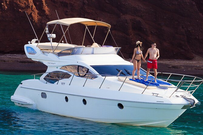 Private Motor Yacht Cruise with BBQ, Open Bar & Transfers - Palea Kameni hot springs: the “natural spa” stop