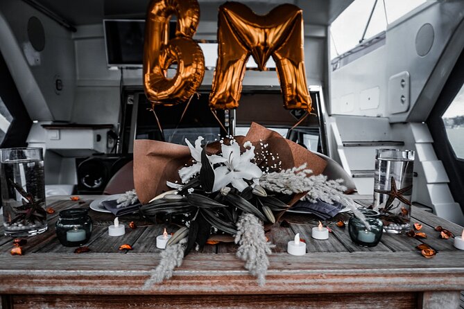 Private Yacht for Surprise Events / Birthday, Proposal, Anniversary, Party etc - What you get onboard: snacks, coffee/tea, and drinks that keep things moving