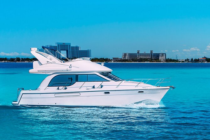 Yacht Meridian 40FT Best Private Rental in Cancun - What’s Included on the Meridian (Snorkel Gear, Ice, Soft Drinks, Lilly Pad, Paddle Board)